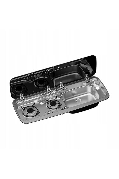 Dometic Aragaz cu două arzătoare cu chiuvetă și capac de sticlă HSG 2370 R dr...