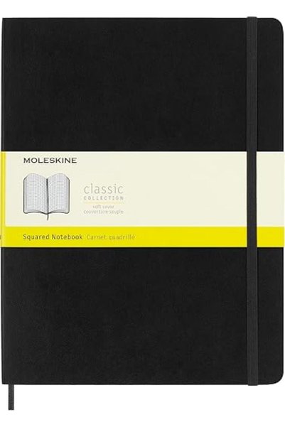 GENERAL Moleskine Classic Notebook, Soft Cover, XL (7.5" x 9.5") Squared/Grid...