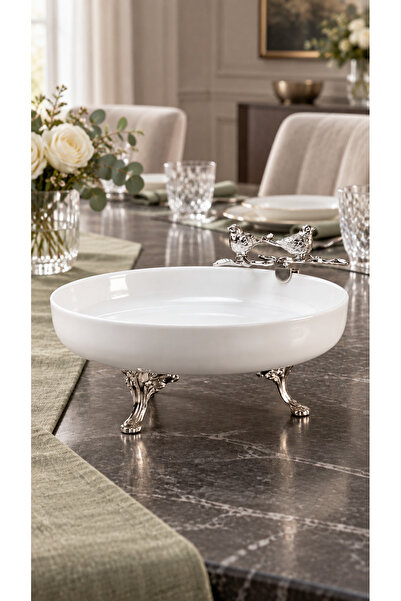 MAY HOME Ayaklı Porselen Sunum Kasesi & Salata Meze İkramlık G.K