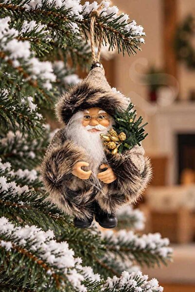 BeySüS Yılbaşı Ağacı Süsü Gri Noel Baba 13 cm