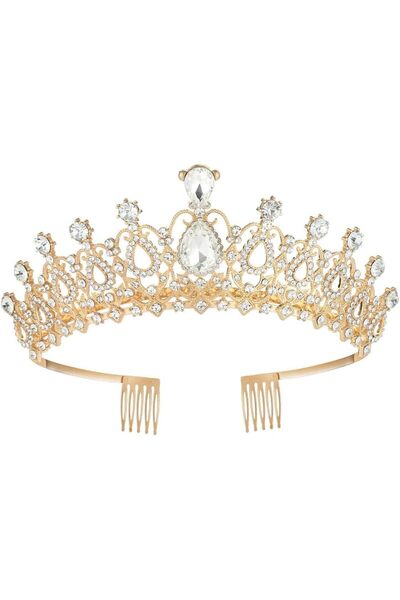 Shining Diva Fashion تاج وعصابة رأس كريستالية للنساء، تيجان أنيقة مع مشط للشعر