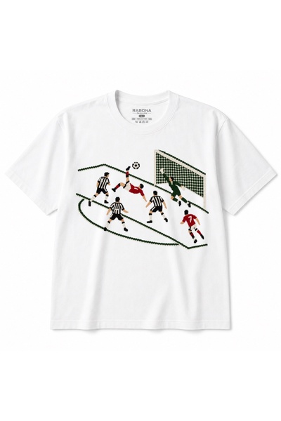 Rabona Fashion Μπλουζάκι με Γραφικό Αγώνα Ποδοσφαίρου  "Ιπτάμενη Κρούση "