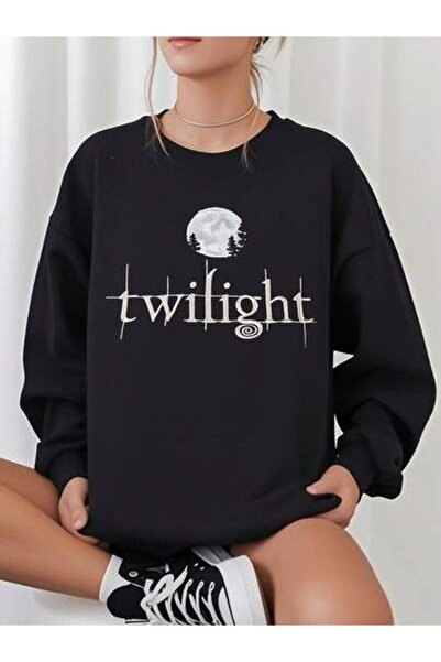 Vordevia Twilight Printed Cotton 3 Thread Threaded Crew Neck Oversize Sweatshirt