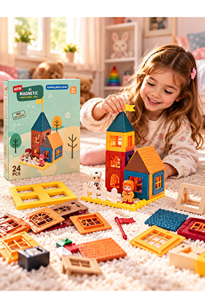 NUNU Magnetic DIY Toy Set 24 Piece Educational Blocks