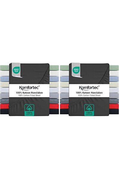Komfortec Jersey fitted sheet 200 x 200 cm, 100% cotton, white