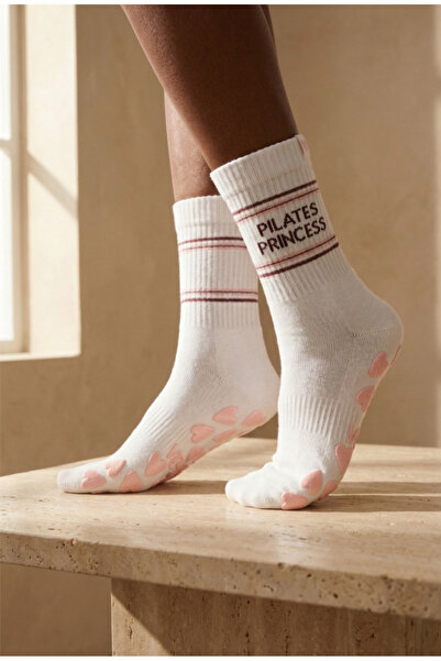 Katia&Bony Women's Soket Pilates Socks Ecru