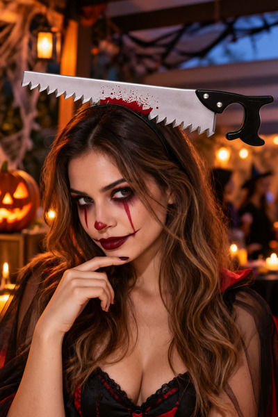DODOMAR Halloween Halloween Model de fierăstrău cu lanț Coroană cu efect de s...