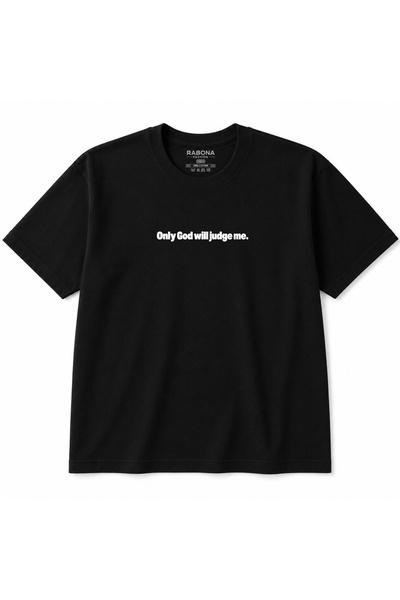 Rabona Fashion Μόνο ο Θεός με θα κρίνει - Γραφικό Μπλουζάκι με Στάμπα