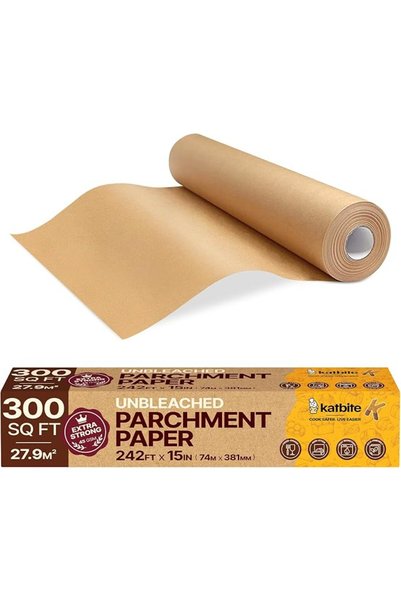 katbite لفة ورق خبز غير مبيض مقاس 15 بوصة × 242 قدم، 300 قدم مربع، ورق خبز من...