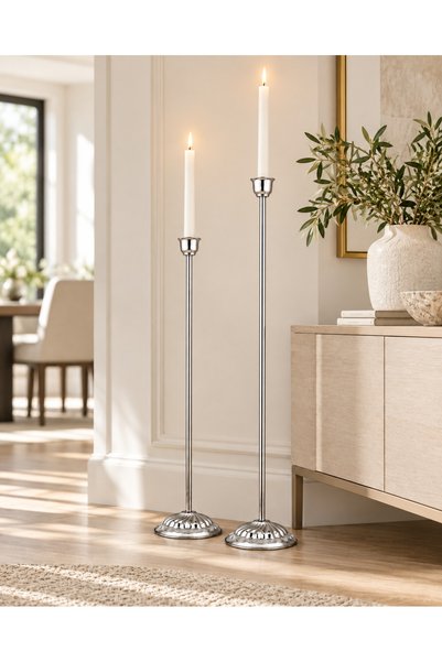 AA HomeLight 2'li Dekoratif Uzun Şamdanı Seti 100-110 cm Metal Mumluk