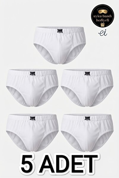 Tutku 5-Pack White 100% Cotton Men's Slip Underpants - Black/White/Grey Optio...