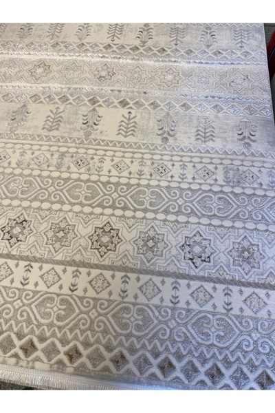 KARAR HALI Gri beyaz parlak halı