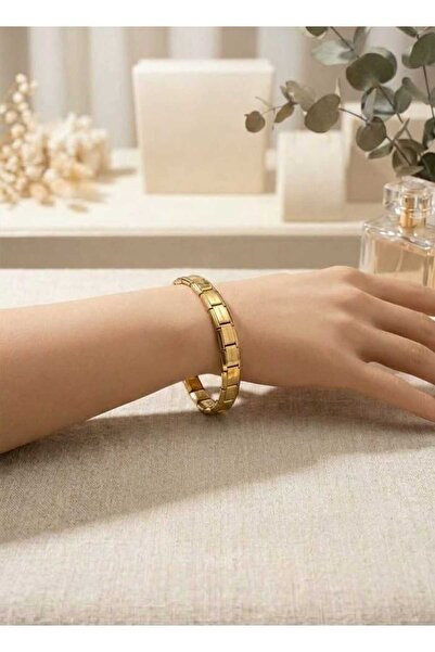 Unisex İtalyan Charm Parlak Çelik Bileklik
