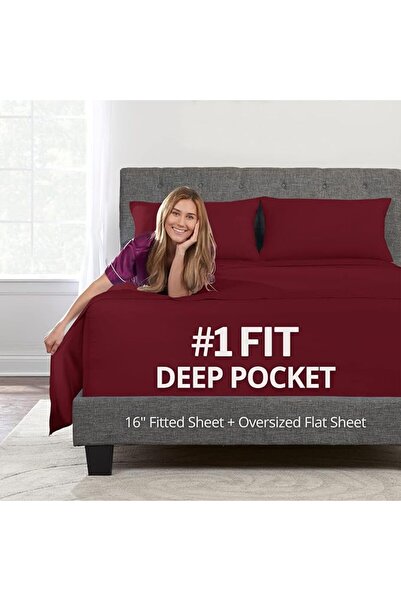 DeaLuxe King Size Fitted Sheet Only - Real 16” Inch Deep Pocket White Fitted ...