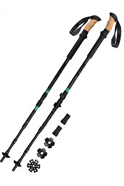 Spokey Bețe trekking Zodiac, set 2 buc, aluminiu, 105–135 cm, mânere din plut...