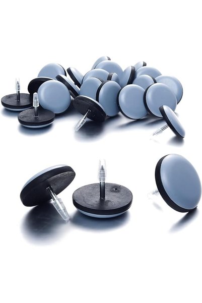JOYZZZ Nail on Furniture Sliders, 20pcs 25mm Heavy Duty PTFE Glides, Smooth F...