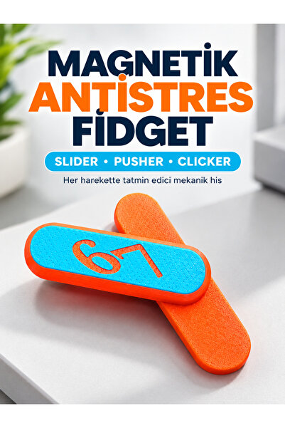 Genel Markalar Magnetik Fidget Slider 67 – Antistres Pusher Clicker Stres Oyu...