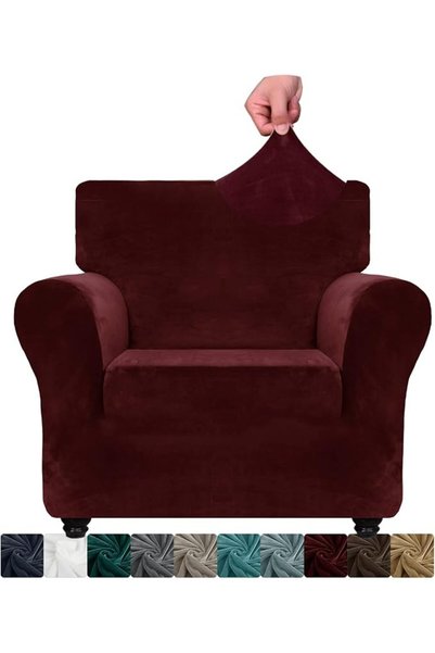 GENERAL XINEAGE Velvet Sofa Cover 3 Seater, Stretch Sofa Cover for Living Roo...
