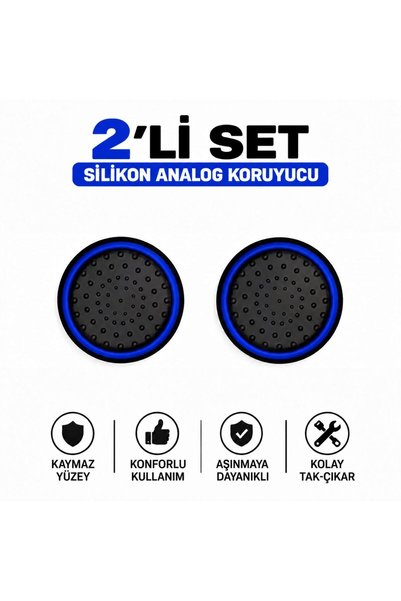 POPKONSOL 2 Adet Analog Koruyucu Silikon Kılıf Topuz Koruma PS4 PS5 Xbox One ...