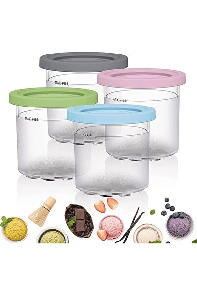 Tazweeq Ice Cream Cup, Fits Ninja Creami Pints and Lids Compatible with NC301...
