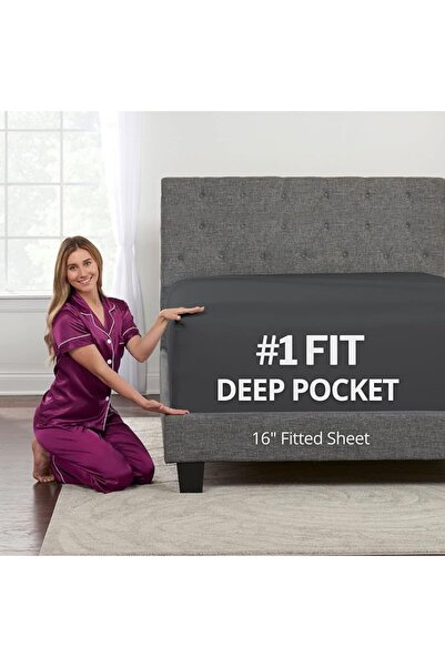 DeaLuxe King Size Fitted Sheet Only - Real 16” Inch Deep Pocket White Fitted ...