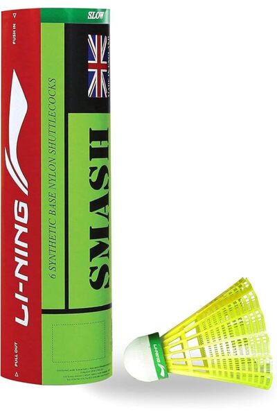 Li-Ning ريشات بادمنتون نايلون سماش (صفراء، سرعة بطيئة) |   متانة فائقة |   ال...