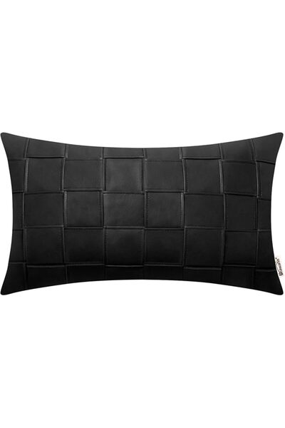 BRAWARM بروارم اغطية وسائد زينة من الجلد بلون بني داكن مقاس 12 × 20 انش - غطا...