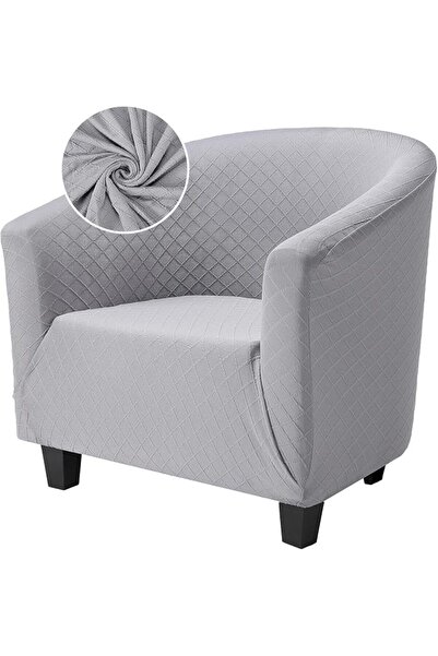 GENERAL Club Chair Cover, 1 Piece Beige Barrel Chair Covers with Arms, Soft S...