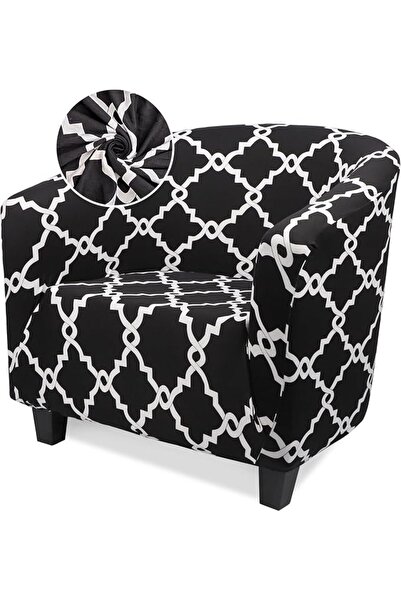 GENERAL Club Chair Cover, 1 Piece Beige Barrel Chair Covers with Arms, Soft S...
