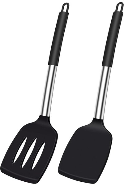 GENERAL Set of 2 Silicone Spatulas Suitable for Frying, Fried Eggs, Fried Fis...