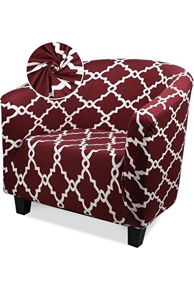 GENERAL Club Chair Cover, 1 Piece Beige Barrel Chair Covers with Arms, Soft S...