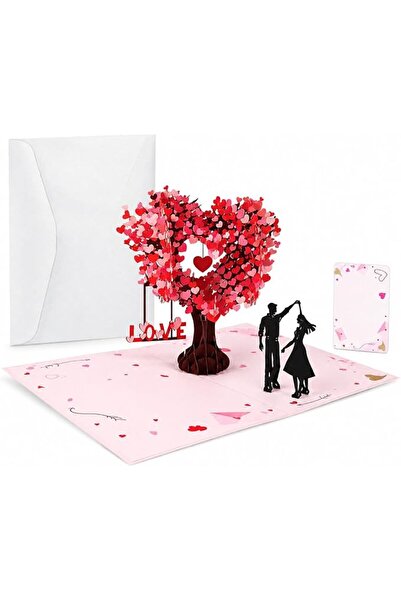 GENERAL 3D Pop Up Love Tree Greeting Card with Envelope and Writable Insert, ...