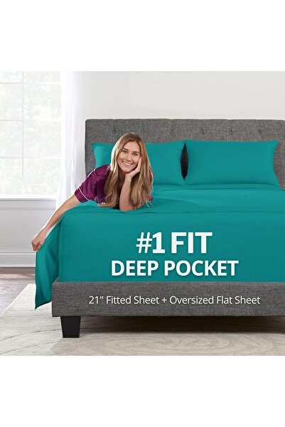 DeaLuxe King Size Fitted Sheet Only - Real 16” Inch Deep Pocket White Fitted ...