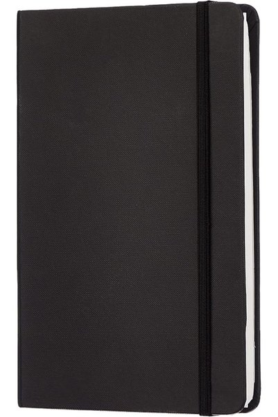 Amazon basics Classic Black Casebound Notebook with Elastic Closure, Blank/Pl...