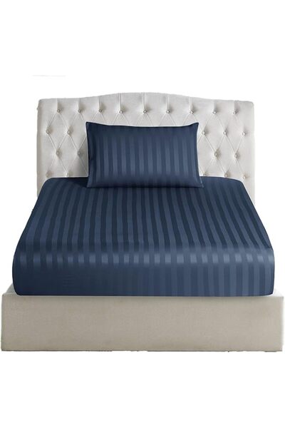 D DONETELLA FEEL THE LUXURY طقم ملاءات سرير مخططة فاخرة من دونيتلا مكون من قط...