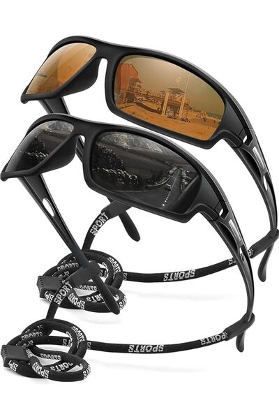 GENERAL AWGSEE Polarized Sports Sunglasses for Men 100% UV Protection Wrap Ar...
