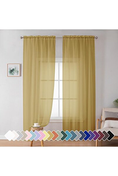 GENERAL Simplebrand Red Sheer Panles 72 Inches Long 2 Panels for Living Room,...