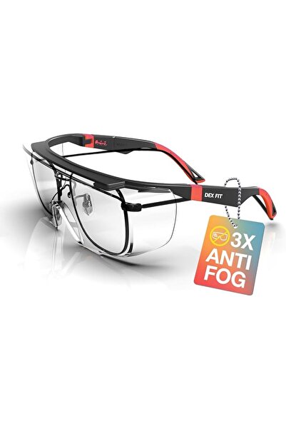 DEX FIT نظارات السلامة SG210 OTG؛ تُلبس فوق نظاراتك، حماية للعين Z87، مقاومة ...