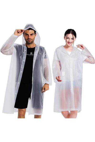 Tazweeq Rain Poncho Kids, Waterproof Rain Coat with Hood, Lightweight Portabl...
