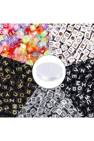 GENERAL 1400pcs Multicolor Acrylic Alphabet Letter Beads for DIY Jewelry Maki...