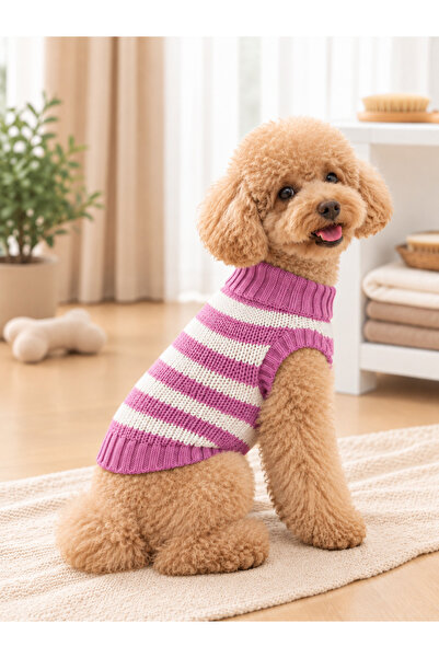 SELANİK ÖRGÜ GÜLKURUSU-BEYAZ KÖPEK KIYAFETİ KÖPEK KAZAĞI KEDİ KIYAFETİ KEDİ KAZAĞI FRMSFSHN