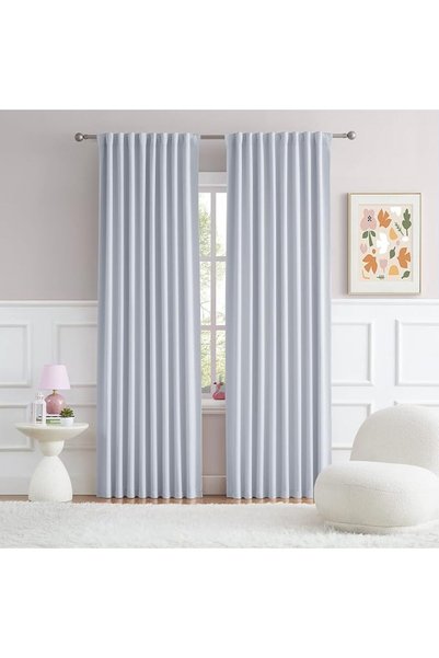 GENERAL DUALIFE Cream Beige Curtains 84 Inch Length - Back Tab Pleated Room D...