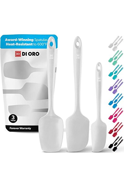 di Oro Living مجموعة ملاعق مسطحة من السيليكون من دي اورو® - ملاعق وملاعق مقاو...