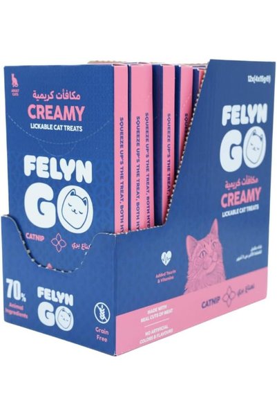 Feline Fresh فلاين جو كريمة مكافآت قابلة للعق للقطط بالكات نيب 4×15 جرام - عل...