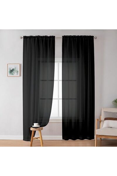 GENERAL Simplebrand Red Sheer Panles 72 Inches Long 2 Panels for Living Room,...