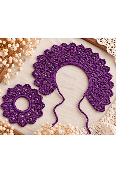MAVEA Knitted Children's Collar and Hairpin