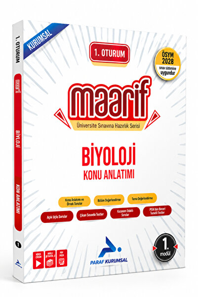 vip yayınları PARAF 1.OTURUM MAARİF BİYOLOJİ KONU ANLATIM 1.KİTAP