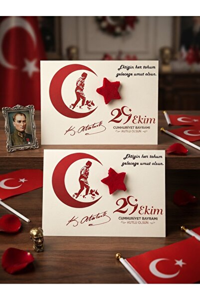 10 ADET 29 EKİM CUMHURİYET BAYRAMI HEDİYESİ TOHUM KARTI