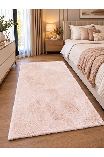 NevMahall Pembe Tavşan Peluş Halı Yumuşak Dokulu Kolay Temizlenir 421