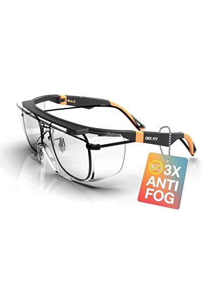 DEX FIT نظارات السلامة SG210 OTG؛ تُلبس فوق نظاراتك، حماية للعين Z87، مقاومة ...